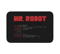 CWCMZDH Monsieur Robot Fou De La Porte De Plancher De Salle De Bains De Cuisine Tapis Anti-Dérapant L'Intérieur De L'Arche De Programmeur Linux Paillasson Entrée De Garage De Tapis Électrode