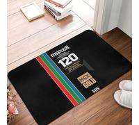 CWCMZDH Personnalisé VHS Maxell Paillasson antidérapant Entrée Cuisine Salle de Bain Porte Tapis de Sol Vintage Théâtre de Chambre à Coucher Balcon Tapis Électrode