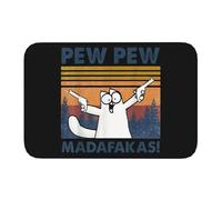 CWCMZDH Pew Pew Madafakas Chat Fou Paillasson Antidérapant Cuisine, Salle De Bains Tapis De Plancher De Salon De La Porte D'Entrée De Tapis