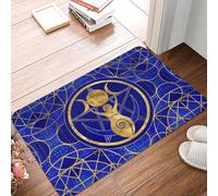 CWCMZDH Triple Déesse De La Lune Devant La Porte De Tapis Anti-Dérapant Imperméable Extérieur De Pentagramme Sorcellerie Paillasson Cuisine Chambre À Coucher Tapis