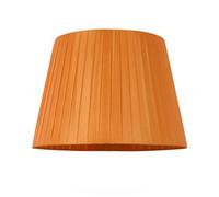 CWCQGH Abat-Jour Tambour Rond Conique - Tissu en Coton et Lin - Bases de Lampe de Table/Sol E27 et Cache-Ampoule pour Lampes suspendues (Orange 40 cm)