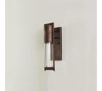 CWCQGH Applique Murale extérieure American Simple, Abat-Jour cylindrique en Verre, Lanterne Murale à Brancher American Simple, Corps de Lampe en Fer Noir dépoli, appli,Brass