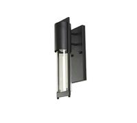 CWCQGH Applique Murale extérieure American Simple, Abat-Jour cylindrique en Verre, Lanterne Murale à Brancher American Simple, Corps de Lampe en Fer Noir dépoli, appli,Black