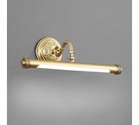 CWCQGH Applique Murale LED Vintage en Laiton pour Salle de Bain, Style Antique, avec Miroir Frontal, Applique Murale de Style européen, pour Meuble-lavabo ou Coiffeuse,White Light-41cm