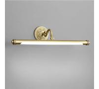 CWCQGH Applique Murale LED Vintage en Laiton pour Salle de Bain, Style Antique, avec Miroir Frontal, Applique Murale de Style européen, pour Meuble-lavabo ou Coiffeuse,White Light-56cm