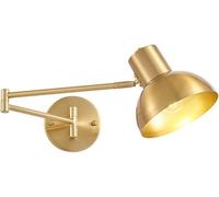 CWCQGH Applique Murale Moderne de Style Industriel Nordique en métal, Abat-Jour en Forme de dôme, Douille E27, Bras articulé, Lampe Murale décorative Minimaliste pour,Brass+Brass
