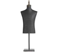 CWCQGH Mannequin de Couture Noir, Mannequin Homme Professionnel Demi-Corps pour Couture en Studio, Mannequin d'entraînement léger,Without Arms