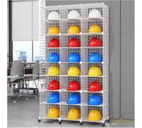 CWCQGH Présentoir à Chapeaux empilable avec roulettes, réglable et autoportant, 4 Compartiments, Grande capacité, idéal pour Les showrooms de Bureaux.,Blanco-24 cuadrículas (A)