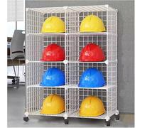 CWCQGH Présentoir à Chapeaux empilable avec roulettes, réglable et autoportant, 4 Compartiments, Grande capacité, idéal pour Les showrooms de Bureaux.,Blanco-8 cuadrículas (A)