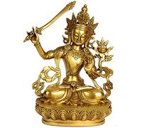 CWCQGH Statue de Bouddha Manjushri, Figurine décorative en Laiton, Sculpture de la Sagesse Divine, décoration Religieuse pour la Maison ou Le Bureau
