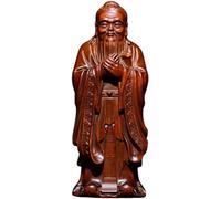 CWCQGH Statue de Confucius en buis, Figurines Chinoises Traditionnelles, Ornement Kongzi, Sculpture de méditation Artisanale, décoration de Bureau pour la Maison