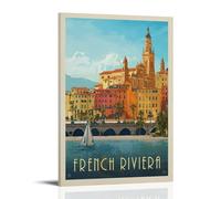 CWDRHD Poster vintage de Côte d'Azur française ultra clair - Décoration murale exquise pour bureau, salon et chambre - 40 x 60 cm