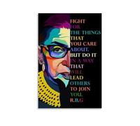 CWDRHD Ruth Bader Ginsburg - Décoration murale moderne ultra transparente - Pour bureau, salon et chambre - Style sans cadre - 20 x 30 cm