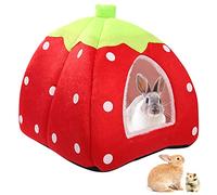 cwdvovy Lit de Cochon d'Inde, Lit de Maison de Hamster de Lapin Mignon Petit Animal de Compagnie Maison d'hiver Nid Chaud Accessoires de Hamster avec Tapis Lavable Amovible