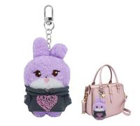 CWED 1 Pièce JISOO/BLACKPINK Porte-clés en Peluche Porte-clés Mignon pour les Fans (Lapin Violet)