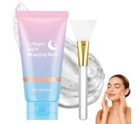 CWED Collagen Night Wrapping Cream pour l'élasticité et l'hydratation - Masque de sommeil du visage avec film d'emballage de collagène pour le renouveau et le rajeunissement de la peau