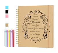 CWEGSJ Album de scrapbooking vierge pour cadeaux commémoratifs en mémoire d'un être cher, cadeau de condoléances pour deuil (marron, 25,4 x 25,4 cm)