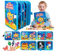 CWENDANER Avec thème océan, livre d'occupations 3D en feutre, jouet sensoriel éducatif, livre silencieux pour garçons et filles à partir de 1, 2, 3 ans, activités d'apprentissage pour les tout-petits