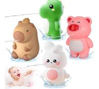 CWENDANER Jouet Bain Bébé, 4 Pièces Animaux Jeu d'eau Jouet de Piscine, Jeux de Bain, douchette Bain Bebe, eux de Bain pour Bebe Enfant 1 2 3 4 Ans, Jouets de Douche pour Garcon Fille