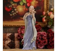 CWENROU Décoration De Statues - Élégant Dame Porcelaine Violon Jouant Statue Mode Céramique Musique Beauté Sculpture Maison Souvenir Décoration Café Art Conception Nouvel an Cadeau d'anniversaire
