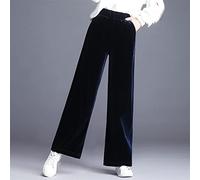 CWENROU Pantalon Large Femme - Dames De La Mode, Plus La Taille Bleu Rétro Pantalon Taille Haute en Velours De Couleur Unie Automne Et Hiver Pantalon Large Ample Décontracté en Plein Air Élégant Fête