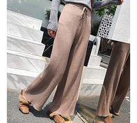 CWENROU Pantalon Large Femme - Pantalon Large Tricoté Chaud pour Femmes d'automne Et d'hiver, Pantalon Tricoté À Lacets Doux Et Élastique Rétro Kaki, Cadeaux De Noël Décontractés Et Élégants, Kak