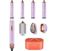 Cwexi Air Styler 7 en1, avec Brosse Soufflante, 2 Tailles de Boucleur Automatique, Brosse Lissante, Sèche-Cheveux Ionique,1700W, avec Boîtier en Cuir, Set Complet Idéal pour Voyage et Cadeau