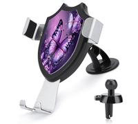 CWGQQ Support de téléphone pour voiture, joli papillon violet imprimé art support de téléphone portable support de téléphone portable support de téléphone portable adapté pour tableau de bord de