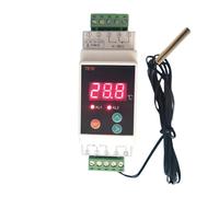 CWHHTVBI Thermostat sur Rail DIN AC 90-260 V avec capteur, Sortie Relais bidirectionnelle, régulateur de température -40-110 °C, Thermostat Chauffage et Refroidissement