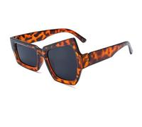 CWINAD Lunettes amusantes avec sourcils surélevés sur un côté, lunettes de soleil irrégulières UV400 pour hommes et femmes, léopard