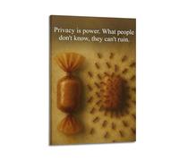 CWLLOG Impression sur toile murale inspirante « Privacy Is Power Candy And Ants » - Décoration moderne pour salon et chambre à coucher - 30 x 45 cm