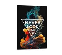 CWLLOG Impression sur toile murale motivante - Never Look Back - Décoration moderne pour salon et chambre à coucher - 20 x 30 cm