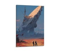 CWLLOG Impression sur toile murale style bateau abandonné de science-fiction moderne pour salon et chambre à coucher (50 x 75 cm)