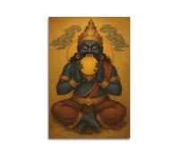 CWLLOG Impression sur toile murale style religion divinité noire tenant une orbe dorée sans cadre Décoration moderne pour salon et chambre à coucher 20 x 30 cm