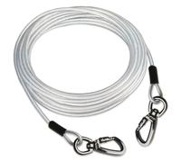 Cwlovys Câble d'attache pour chien de 3,4/5,8/76,2/15,2 m pour chiens jusqu'à 113,4 kg (blanc, 21,3 m)