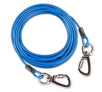 Cwlovys Câble d'attache pour chien de 3,4/5,8/76,2/15,2 m pour chiens jusqu'à 113,4 kg (bleu, 9,1 m)