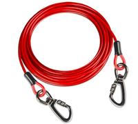 Cwlovys Câble d'attache pour chien de 3,4/6,8/76,2/15,2 m pour chiens jusqu'à 113,4 kg (rouge, 15,2 m)