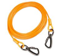 Cwlovys Câble d'attache pour chien jusqu'à 113,4 kg, 3 m, 6,1 m, 9,1 m, 15,2 m avec crochets pivotants en métal robuste pour extérieur, camping, parc (9,1 m, 113,4 kg, orange)