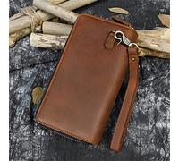 CWLPSL 1 pièce Pochette Portefeuille Long pour Homme Pochette à Double Fermeture Éclair Pochette d'affaires pour Homme Sac Décontracté (A, 19 * 10 * 4cm)