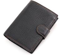 CWLPSL 1 Portefeuille Fait Main pour Homme, Style rétro, Grande capacité, décontracté, Multi-Cartes (Couleur : Noir, Taille : 13 x 10 cm)