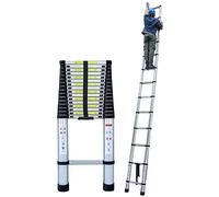 CWLPSL Échelle télescopique d'extension 8 m 7 m 6 m 5 m 4,6 m 3,8 m 3,2 m 2,6 m, échelle télescopique Pliante en Aluminium, Extensible et échelle pour Le Travail extérieur à la Maison, au Camping-Car