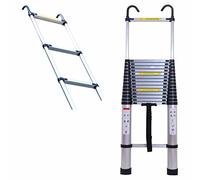 CWLPSL Échelles Extensibles Échelle télescopique en Aluminium de 7 m/6 m/5 m/10 Pieds/2 m/1 m avec 2 Crochets de Toit Amovibles, échelle d'extension télescopique légère, pour la Maison, Le loft,