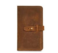 CWLPSL Pince à Billets, Pochette, Portefeuille pour Homme Fait à la Main, Pochette, Sac à Passeport rétro pour Homme, Organisateur (Couleur : Marron, Taille : 11 x 19 x 2 cm)