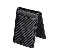 CWLPSL Pince à Billets pour Hommes Minimaliste Mini Carte de crédit d'affaires Porte-Badge Sac à Main Portefeuilles en Fibre de Carbone pour Hommes (Noir, 11 * 8 cm)