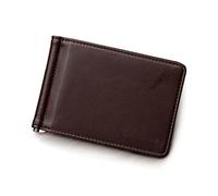 CWLPSL Pinces à Billets en Cuir pour Hommes, Portefeuilles en métal, Porte-Monnaie de crédit, Pince pour Carte d'identité féminine, Porte-Monnaie pour espèces (Marron, 11,5 x 8 cm)