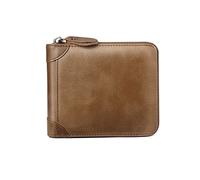 CWLPSL Porte-Monnaie pour Homme Portefeuille pour Homme Pince à Billets Style Court Fermeture éclair Sac pour permis de Conduire Sac de ramassage en Vache Portefeuille pour Homme