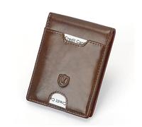 CWLPSL Portefeuille à Pince à Dollars en Cuir de Vachette pour Hommes, Porte-Cartes en Cuir de Vachette (D, 8,5 x 11 cm)