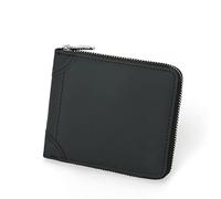 CWLPSL Portefeuille en Cuir avec Brosse antivol pour Hommes, Fermeture éclair Courte, Couche supérieure en Cuir de Vache, Fermeture éclair