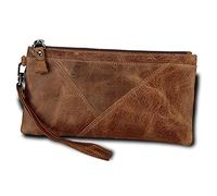 CWLPSL Portefeuille en Cuir Crazy Horse Cuir Portefeuille pour Hommes Sac de Carte de Couleur à Main Multifonctionnel Main pour Hommes (Couleur : Marron)