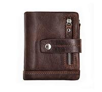 CWLPSL Portefeuille en Cuir décontracté pour Hommes, Court à Deux Volets, Portefeuille avec Poche pour pièces de Monnaie, Fermeture éclair (Couleur : Taille A : Taille Unique)